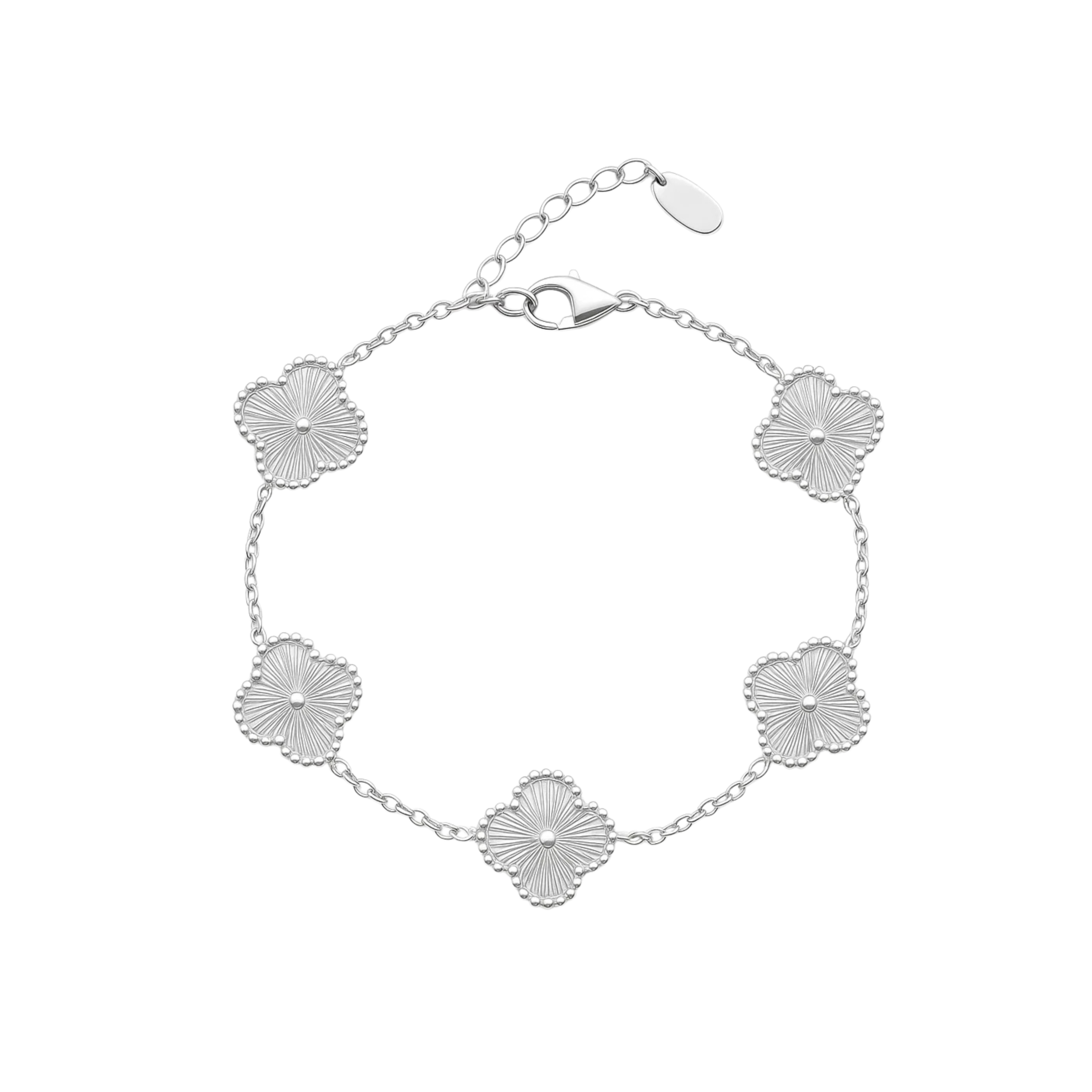 Pulseira de Trevo Banhada em Prata