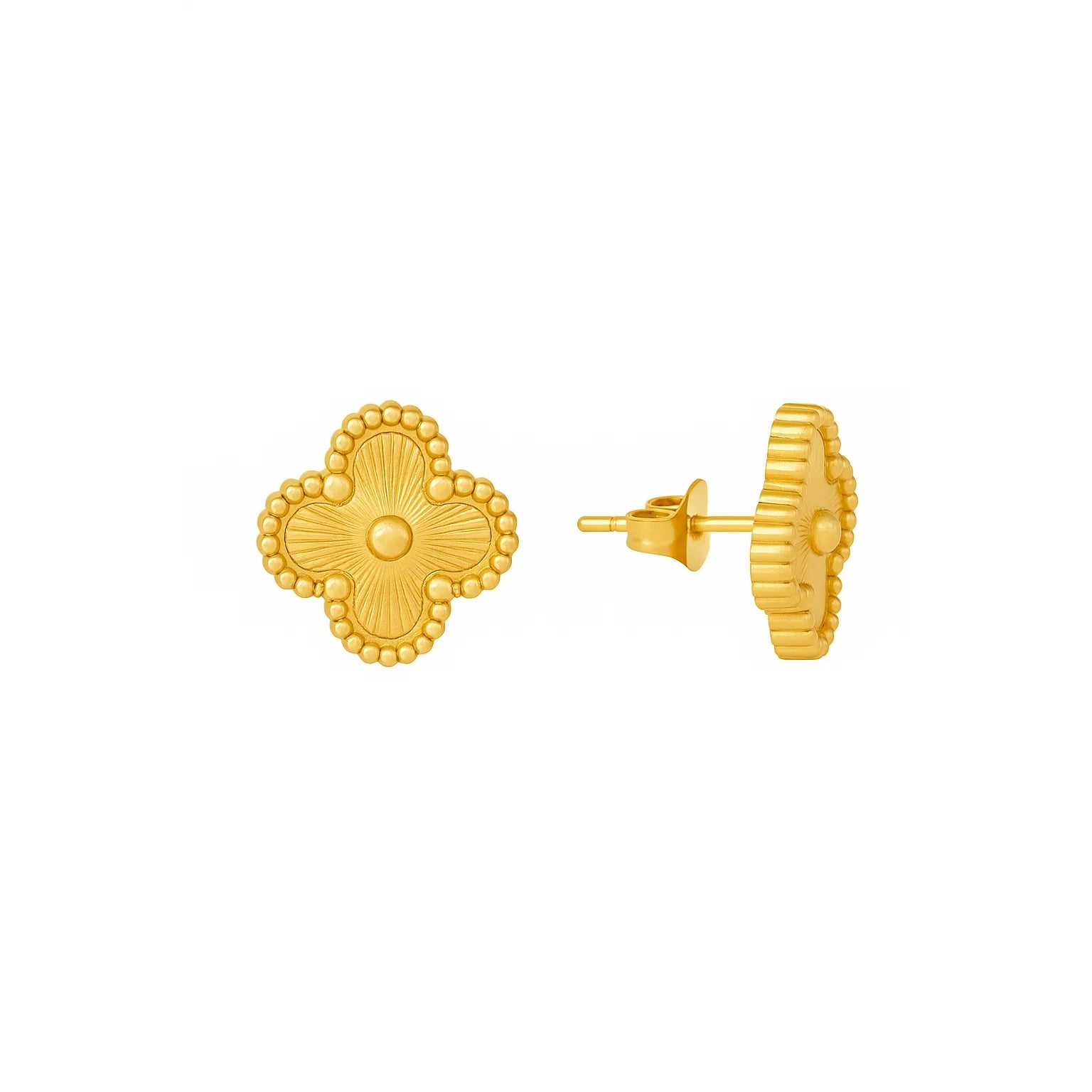 Brincos de Trevo Banhado em Ouro 18k
