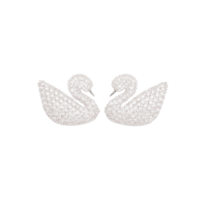Brincos Cisne Imperial Banhados em Prata