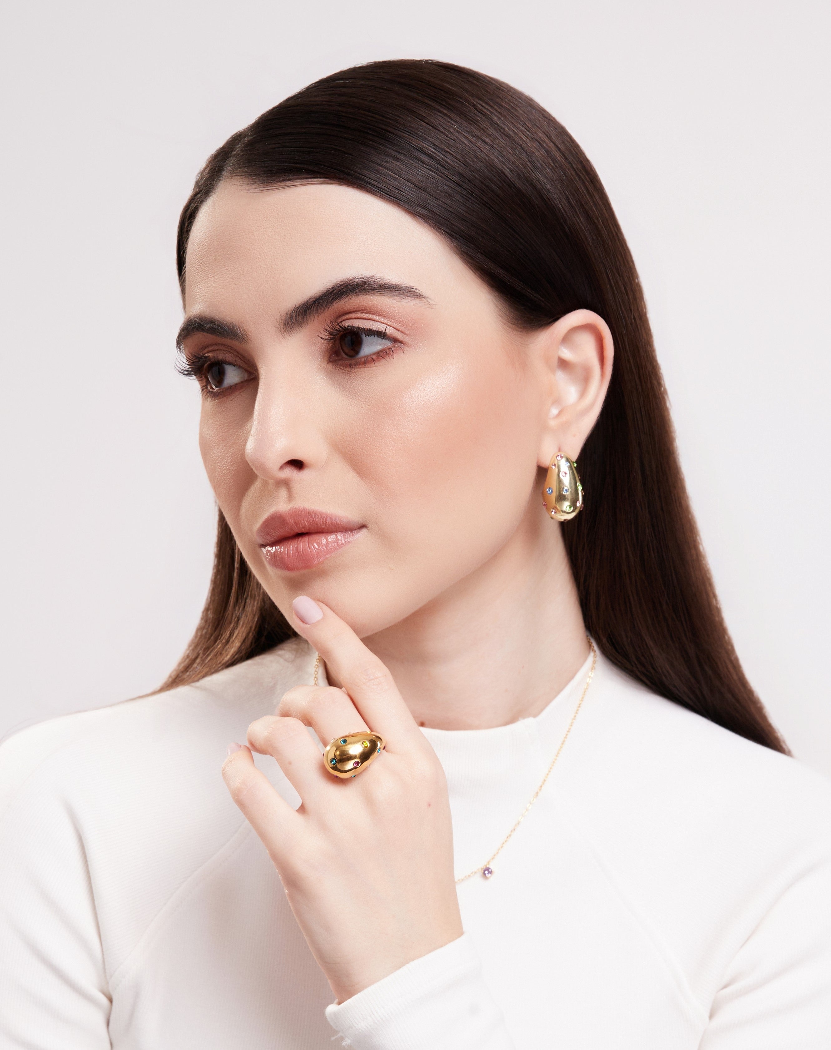 Brincos Vibrance Banhados em Ouro 18k