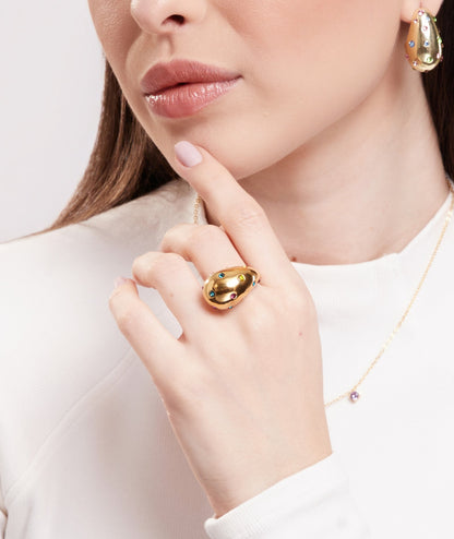 Anel Vibrance Banhado em Ouro 18k