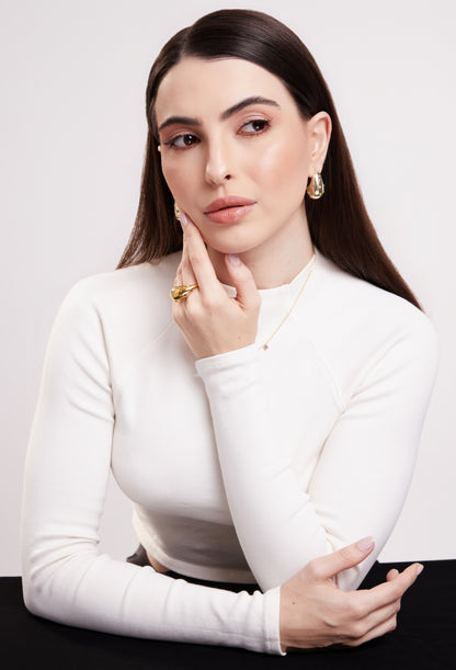 Anel Vibrance Banhado em Ouro 18k
