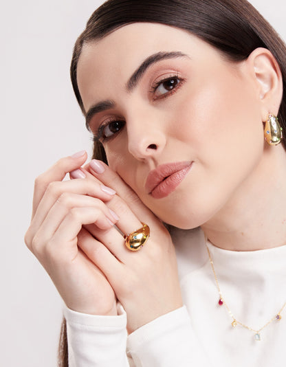 Anel Vibrance Banhado em Ouro 18k