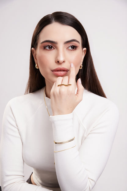 Anel Viena Banhado em Ouro 18K