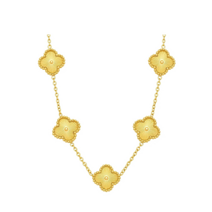 Colar de Trevo Banhado em Ouro 18k