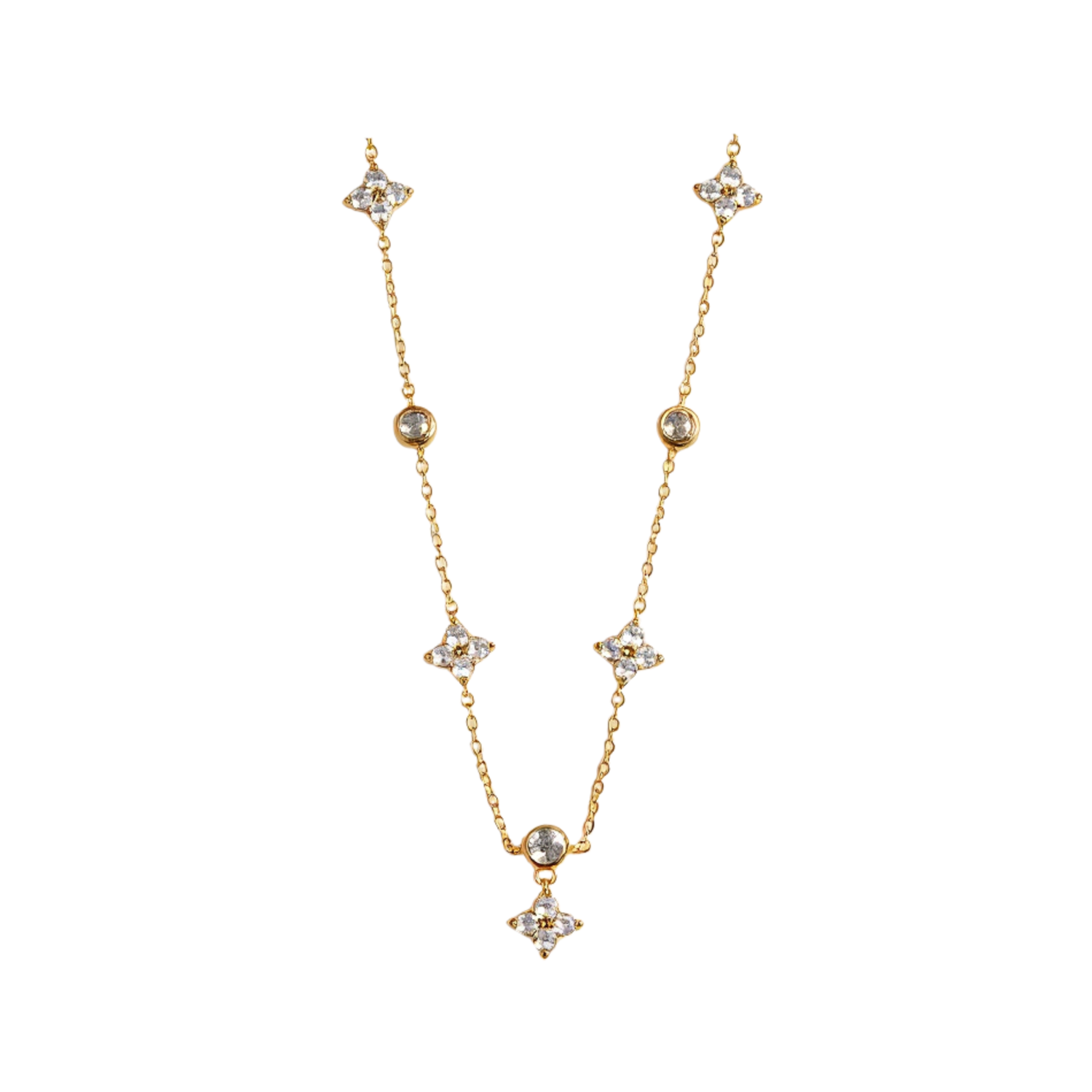 Colar Flor de Luz Banhado em Ouro 18k