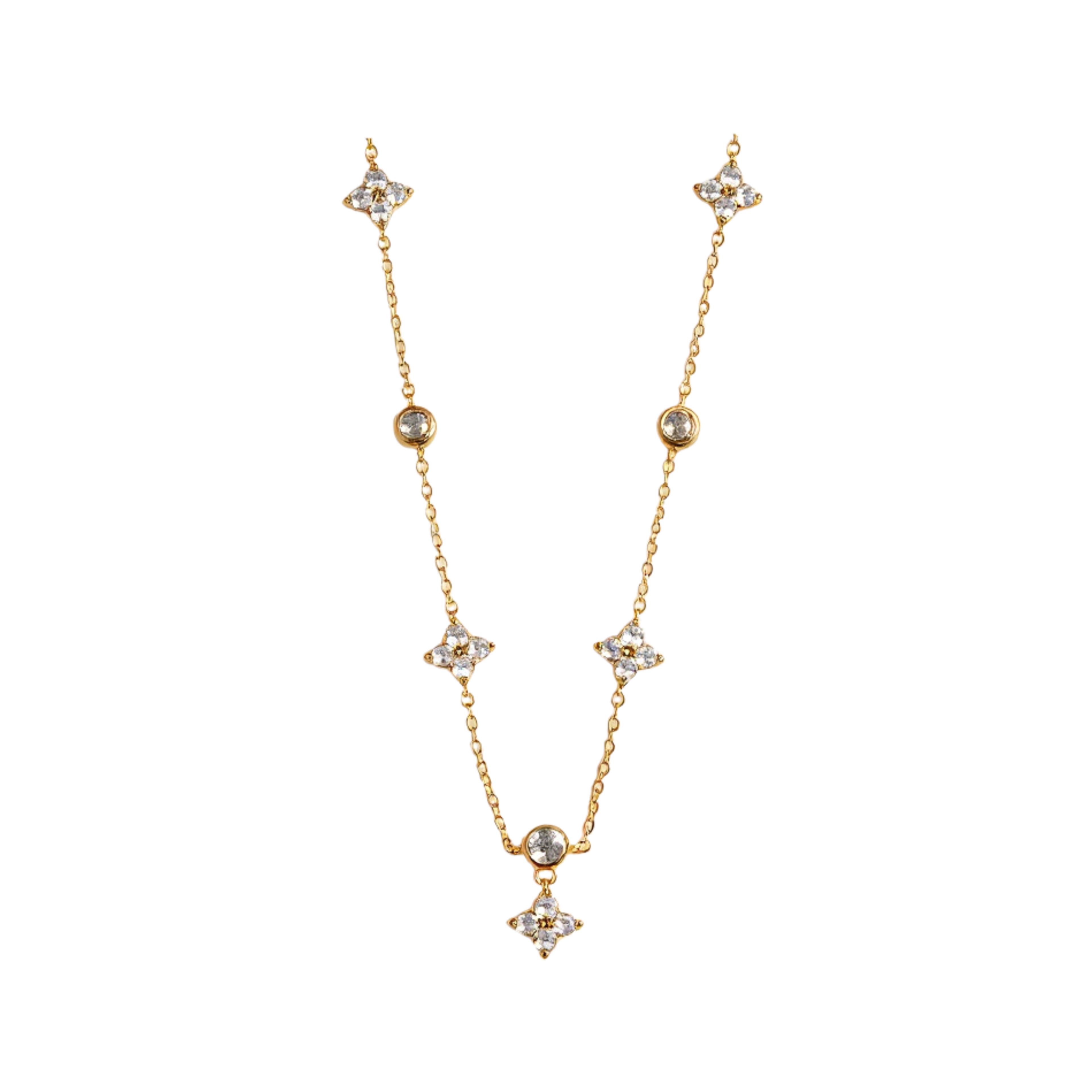 Colar Flor de Luz Banhado em Ouro 18k