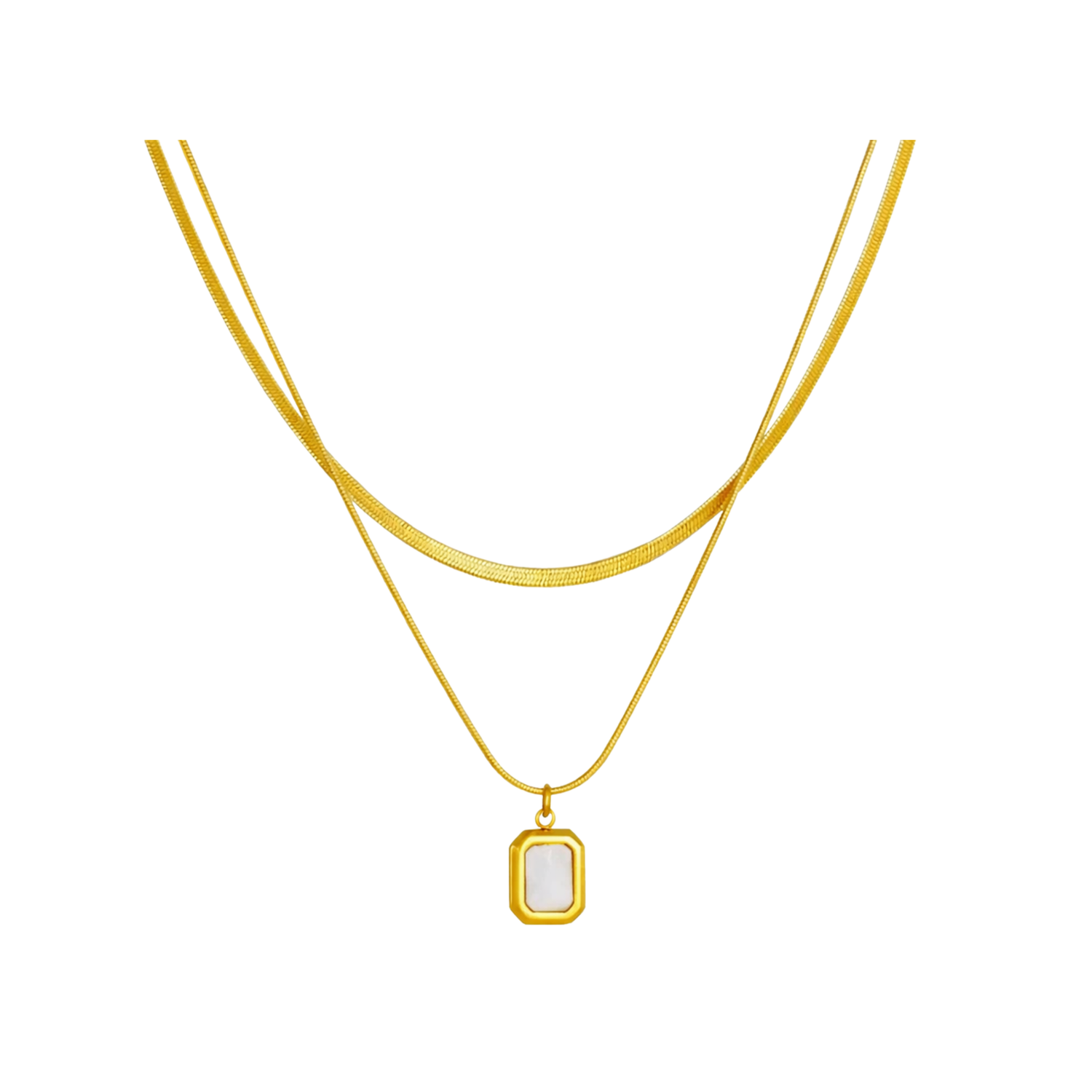Colar Duplo Antonela Banhado em Ouro 18k