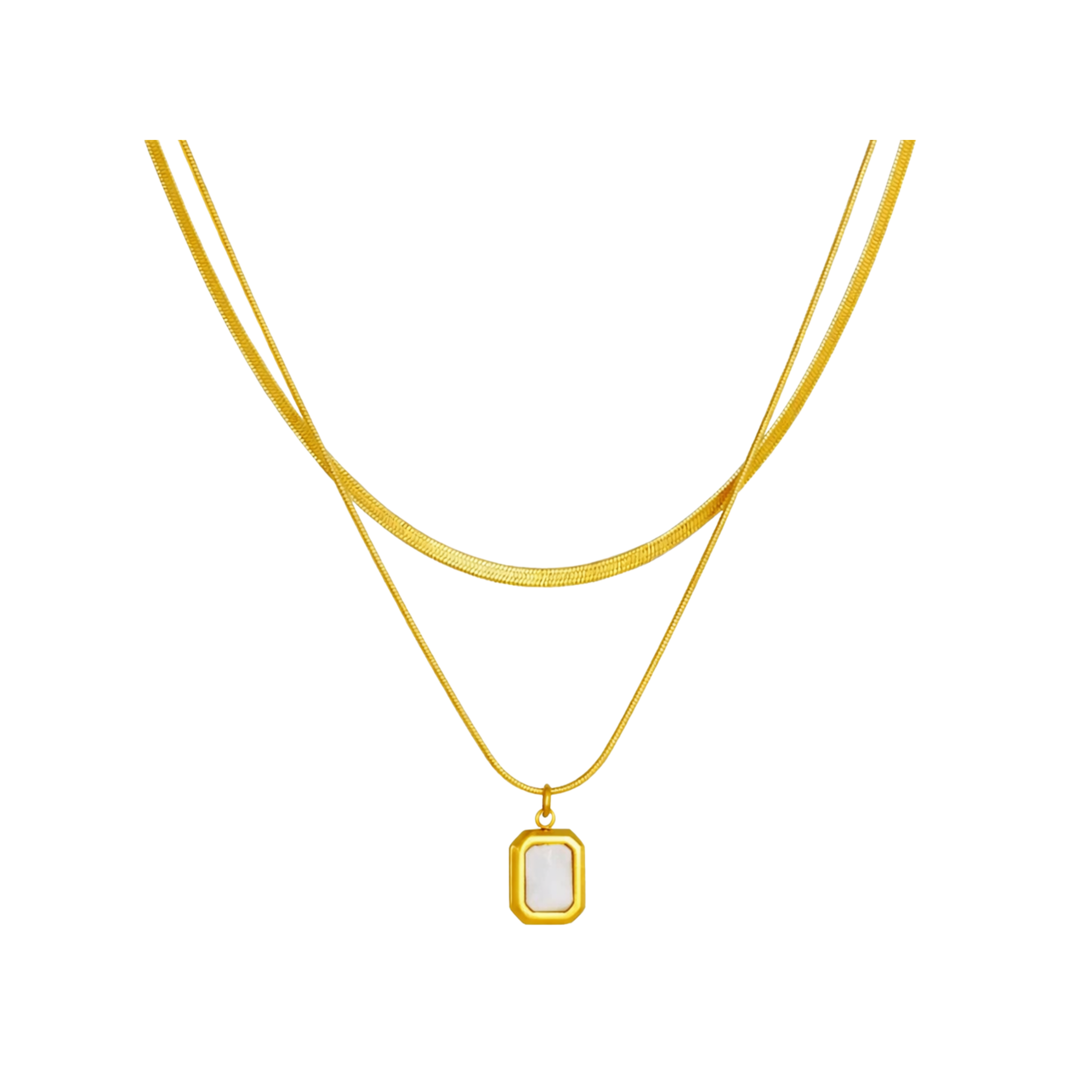 Colar Duplo Antonela Banhado em Ouro 18k