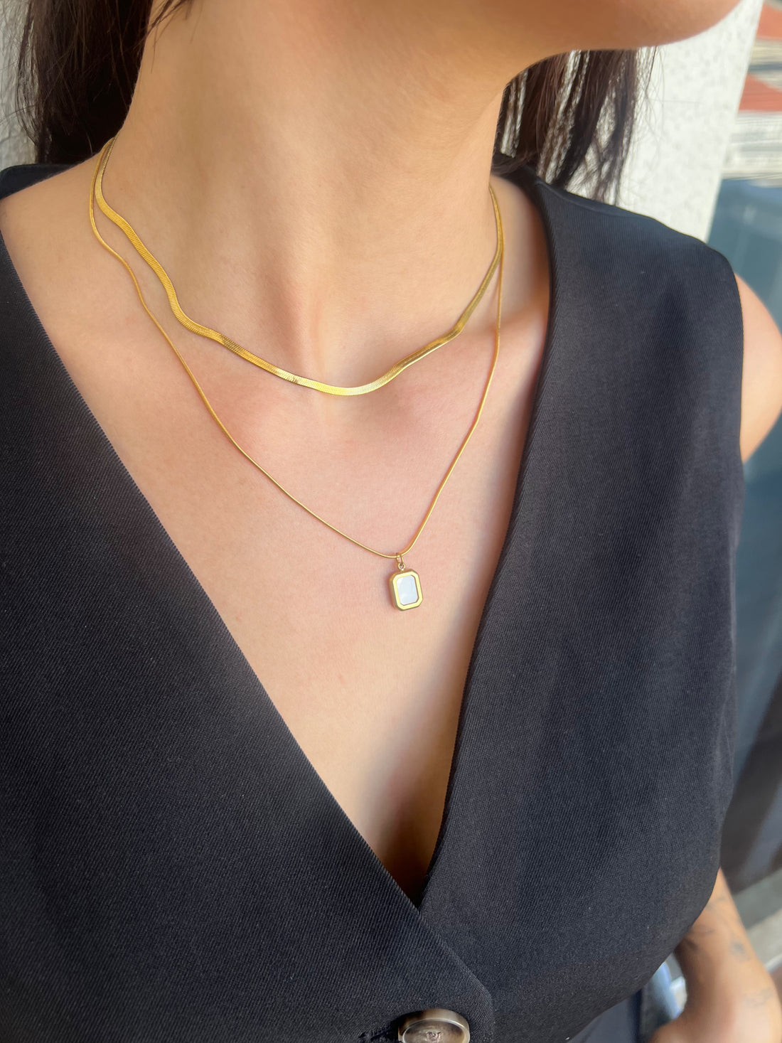 Colar Duplo Antonela Banhado em Ouro 18k