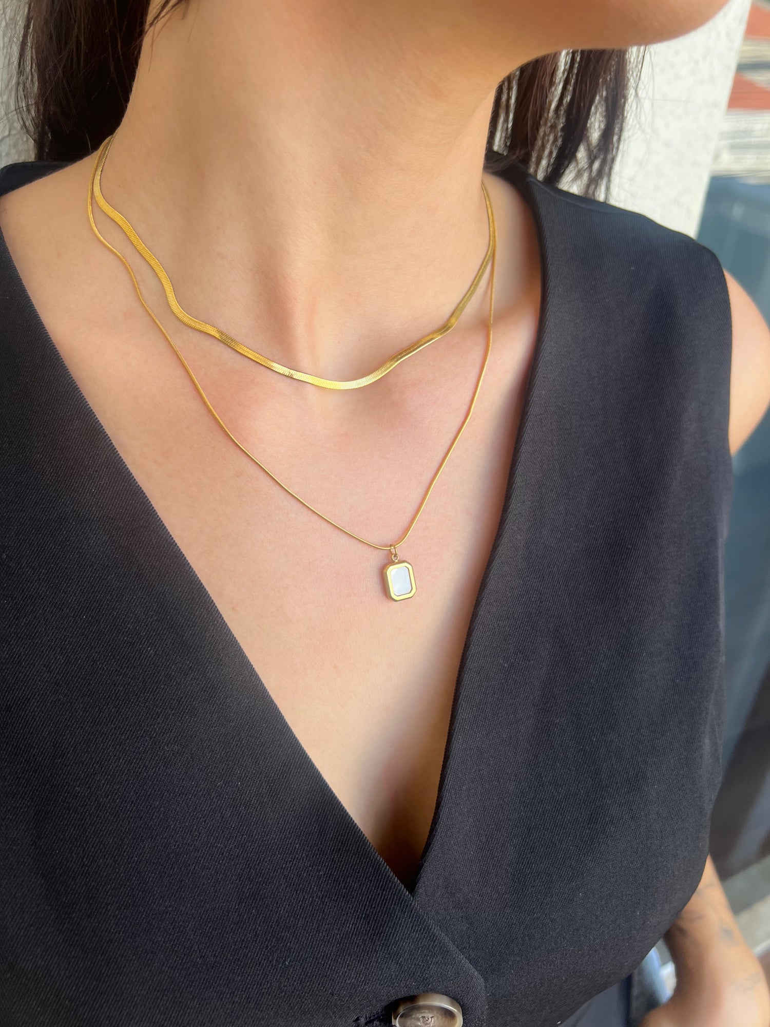Colar Duplo Antonela Banhado em Ouro 18k
