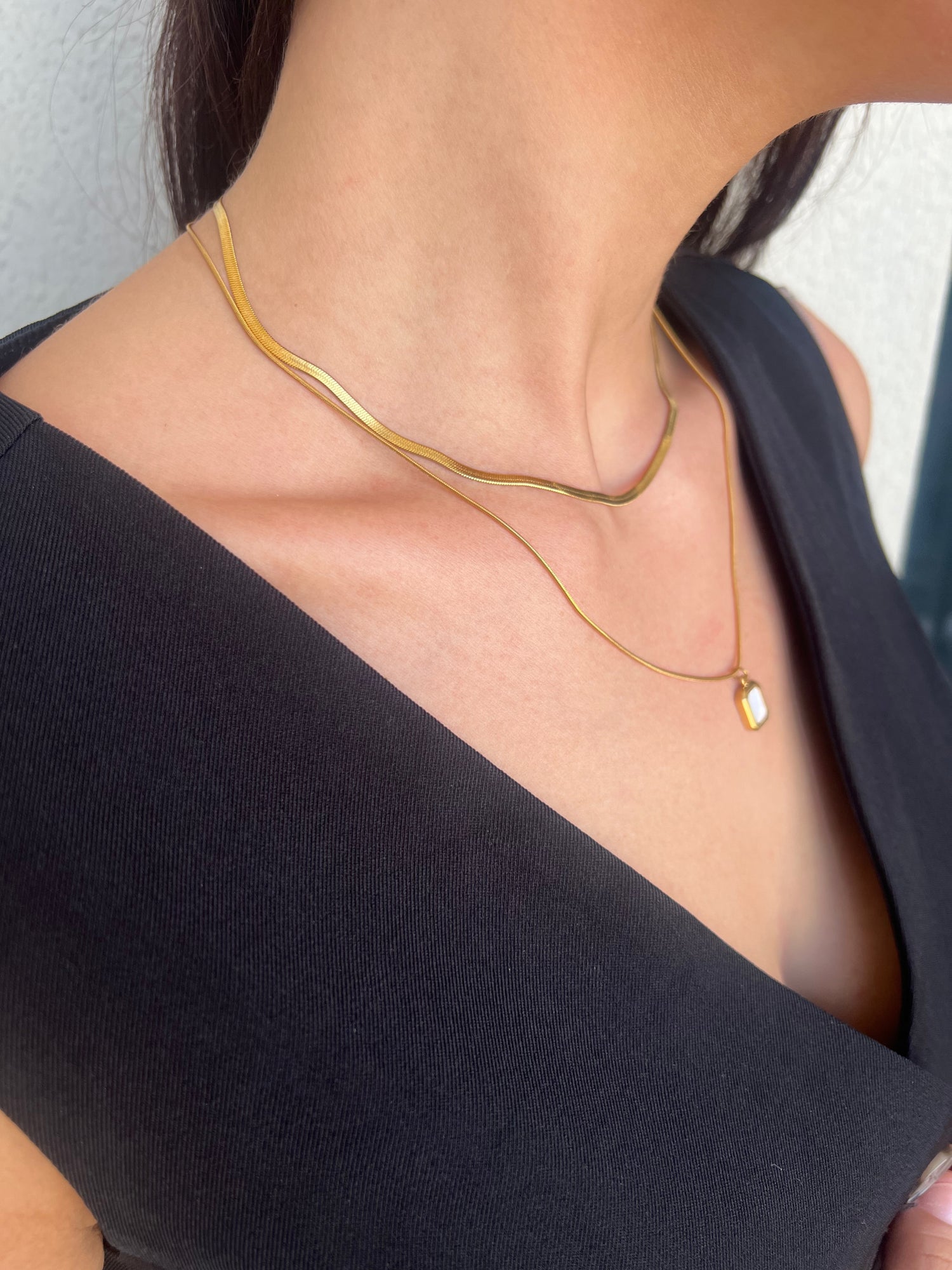 Colar Duplo Antonela Banhado em Ouro 18k